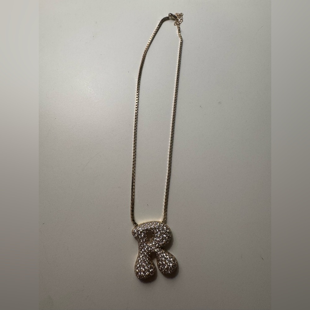 Gold Initial Pendant Necklace R